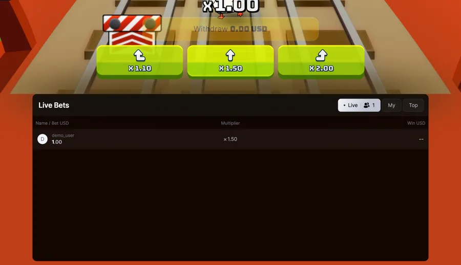 Chicken Subway round just started, with three lanes appearing after the chicken leaves the centre track